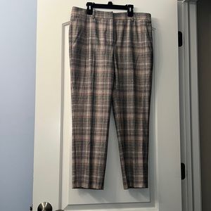 NTW Nordstrom Signature plaid wool blend ankle pants, size 10.